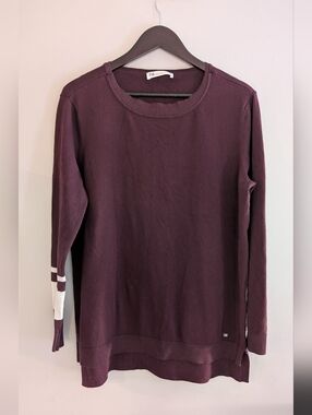 FIG Clothing Burgundy Sweater w White Stripes, Size L